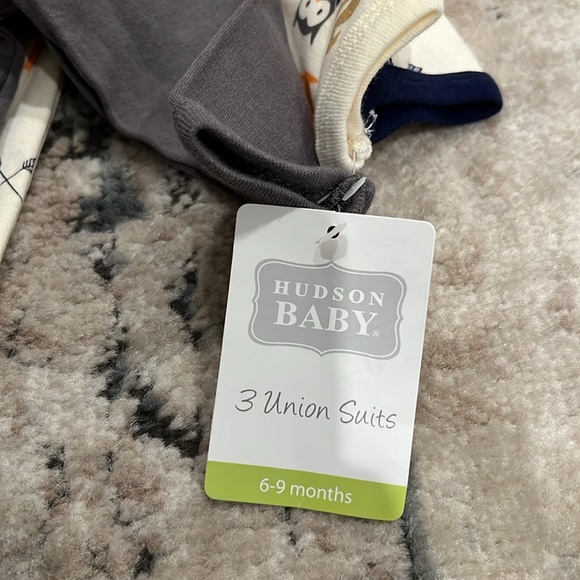 NWT Hudson Baby Set of 3 Union Suits (6-9M) - Picture 5 of 5